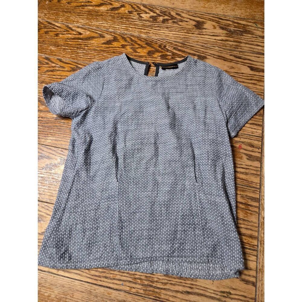 Nooworks Chambray  polkadot blouse sz Small